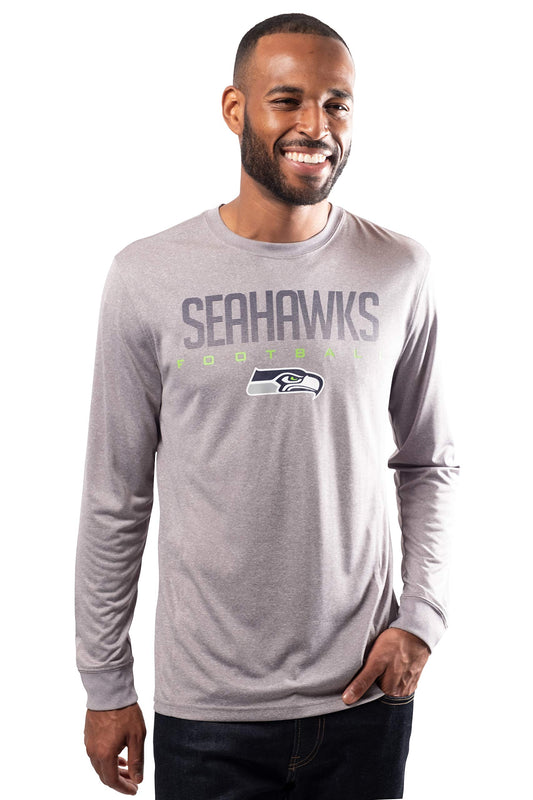 Ultra Game NFL Seattle Seahawks Mens Active Quick Dry Long Sleeve T-Shirt|Seattle Seahawks - UltraGameShop