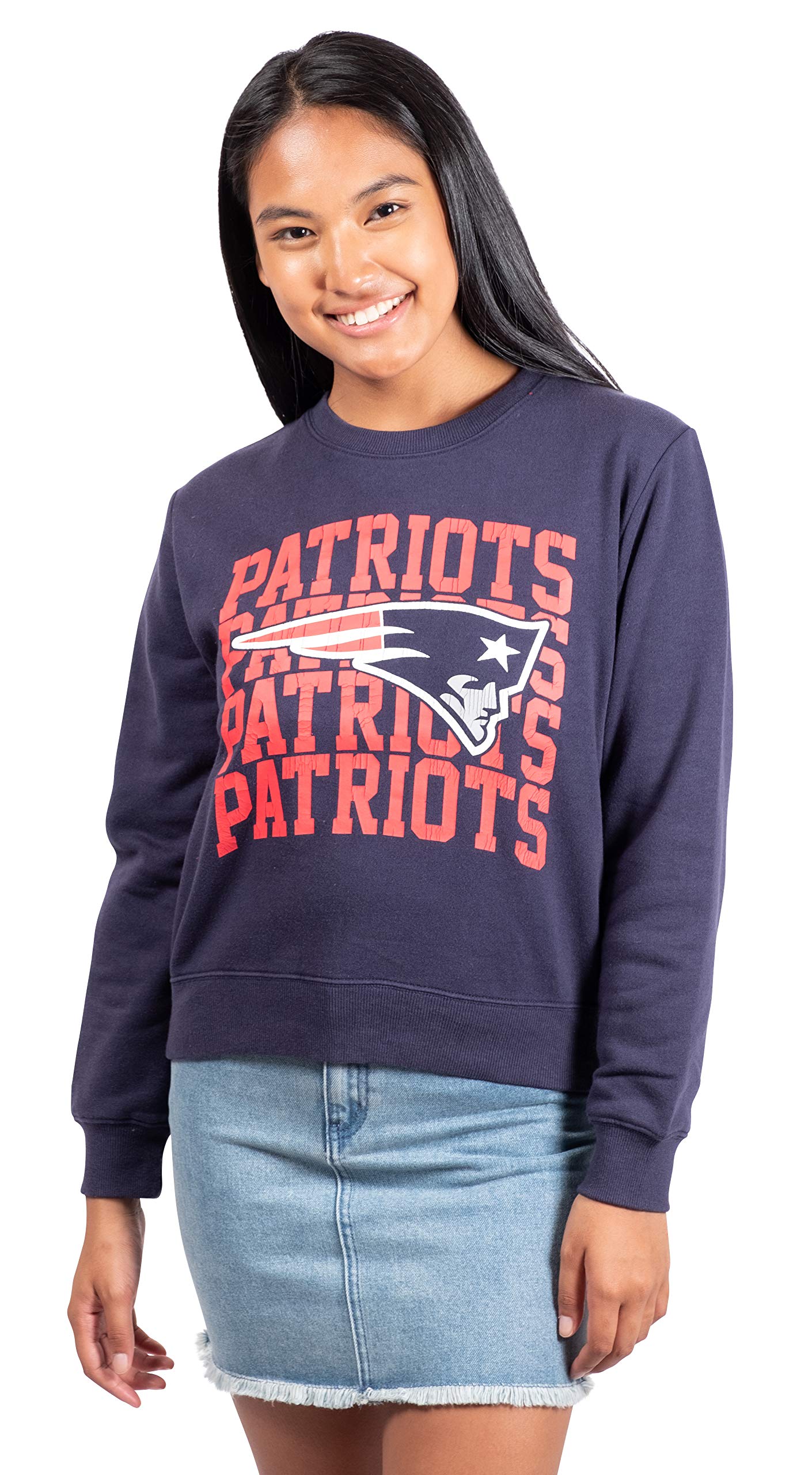 Ultra Game NFL New England Patriots Womens Long Sleeve Fleece Sweatshirt|New England Patriots - UltraGameShop