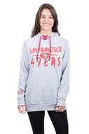 Ultra Game NFL San Francisco 49ers Womens Fleece Hoodie Pullover Sweatshirt Tie Neck|San Francisco 49ers