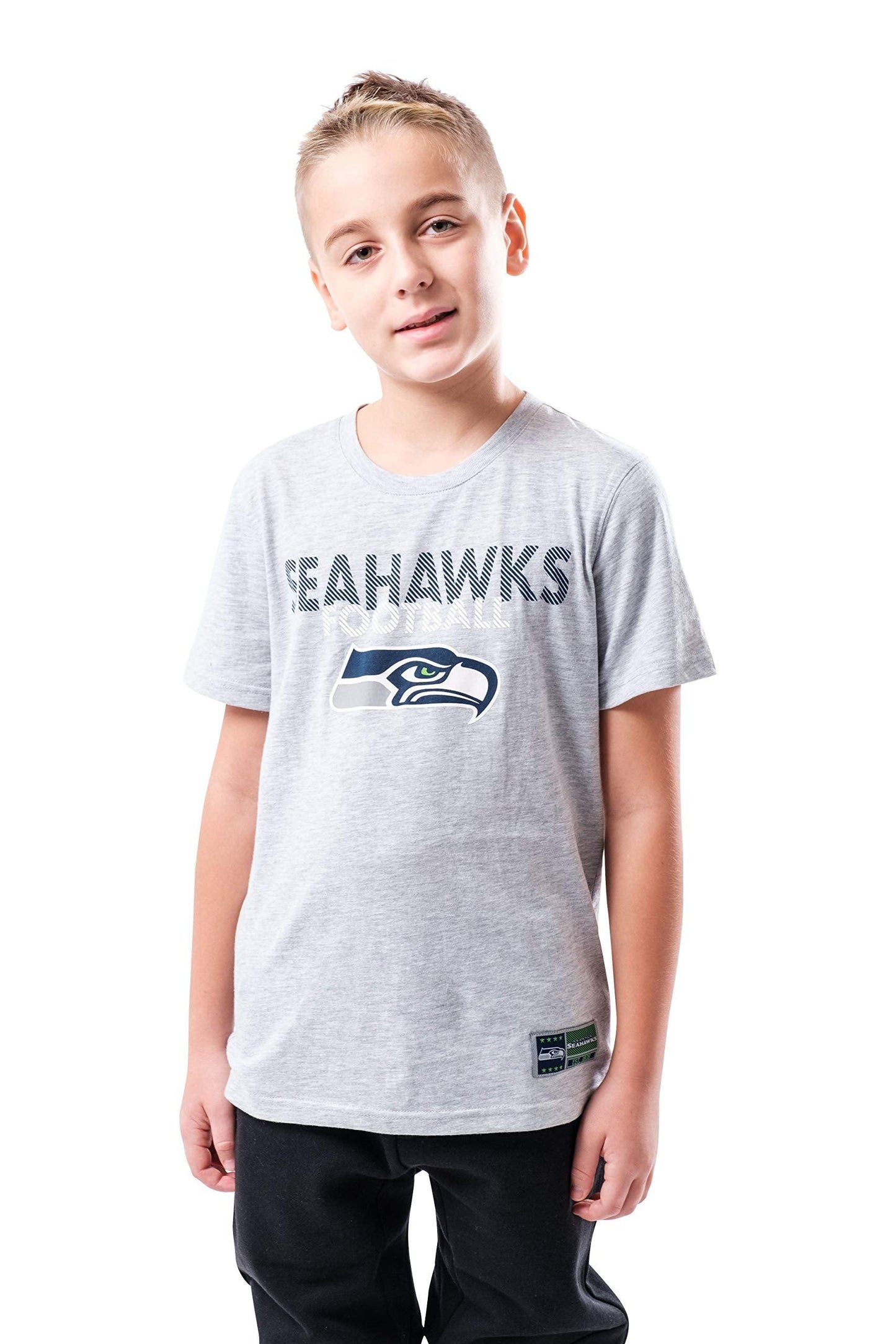 Ultra Game NFL Seattle Seahawks Youth Active Crew Neck Tee Shirt|Seattle Seahawks - UltraGameShop