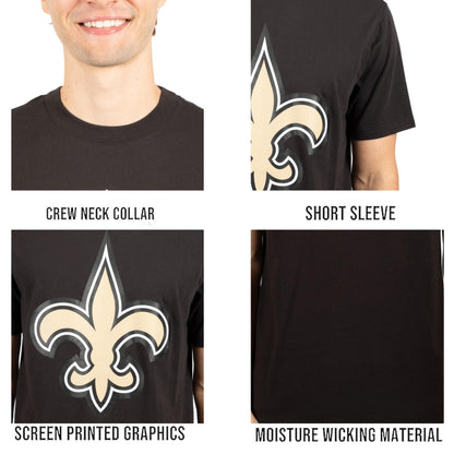 Ultra Game NFL New Orleans Saints Mens Super Soft Ultimate Team Logo T-Shirt|New Orleans Saints - UltraGameShop