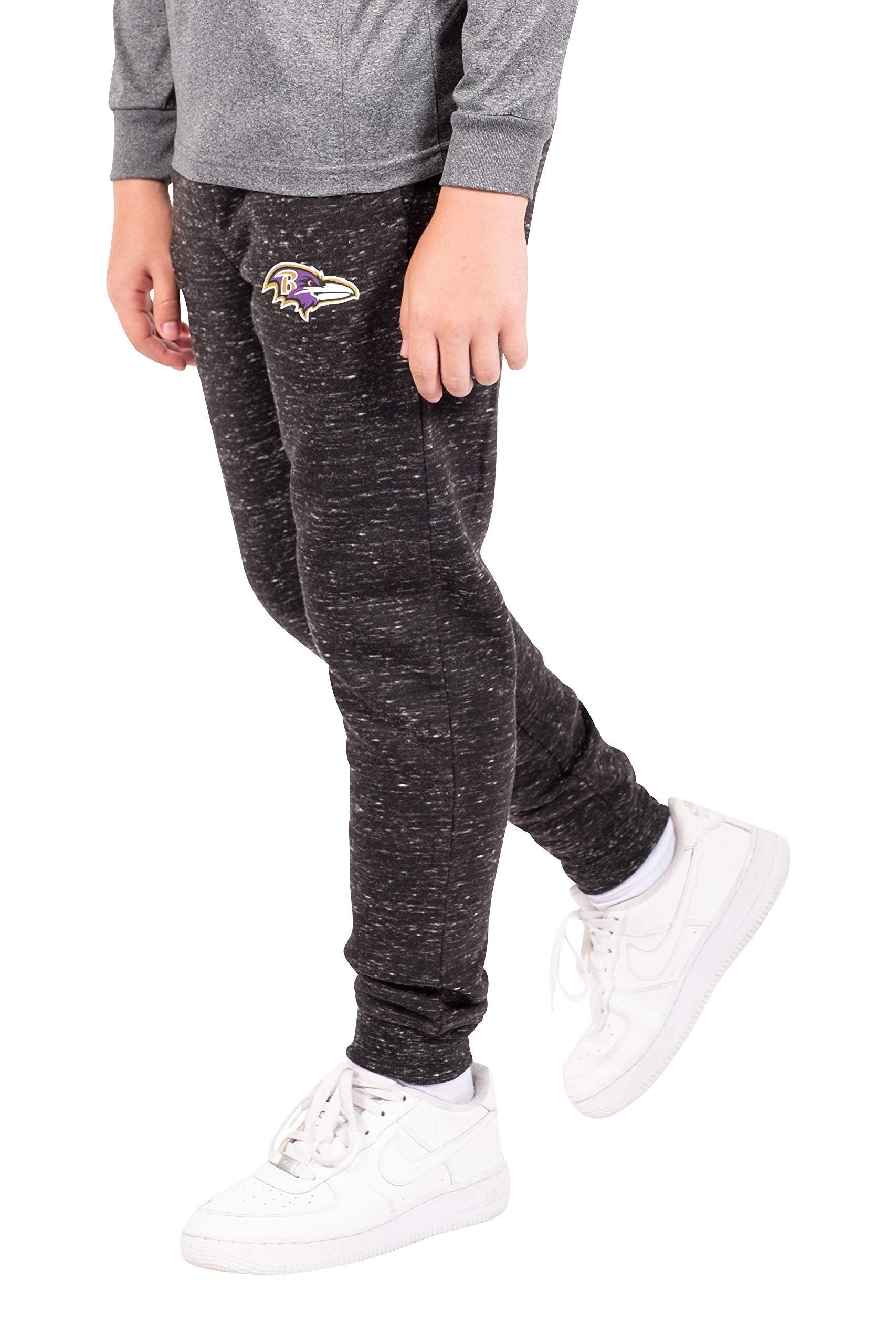 Ultra Game NFL Baltimore Ravens Youth Extra Soft Black Snow Fleece Jogger Sweatpants|Baltimore Ravens - UltraGameShop