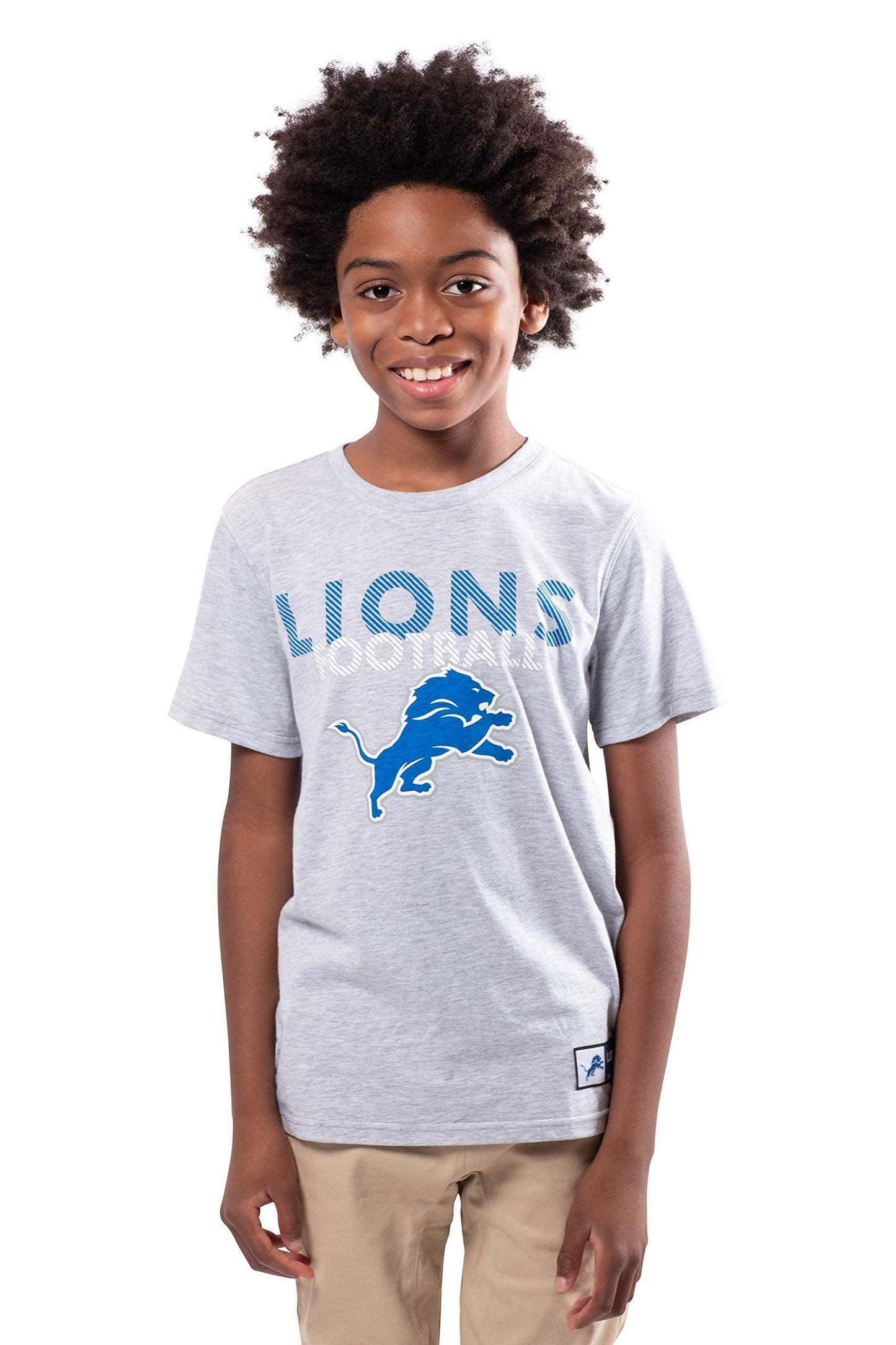 Ultra Game NFL Detroit Lions Youth Active Crew Neck Tee Shirt|Detroit Lions - UltraGameShop