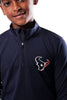 Ultra Game NFL Houston Texans Youth Super Soft Quarter Zip Long Sleeve T-Shirt|Houston Texans - UltraGameShop