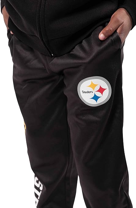 Ultra Game NFL Pittsburgh Steelers Youth High Performance Moisture Wicking Fleece Jogger Sweatpants|Pittsburgh Steelers - UltraGameShop