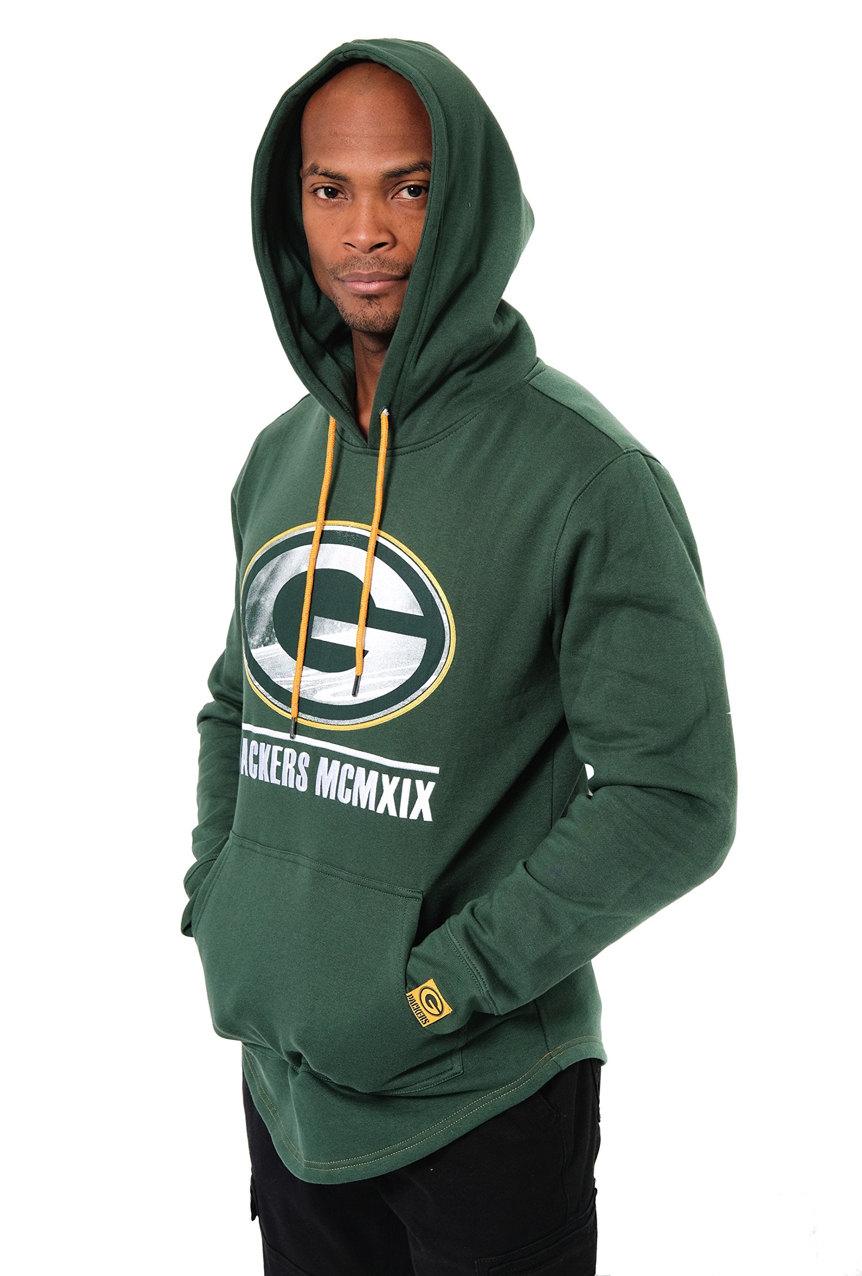 Ultra Game NFL Green Bay Packers Mens Embroidered Fleece Hoodie Pullover Sweatshirt|Green Bay Packers