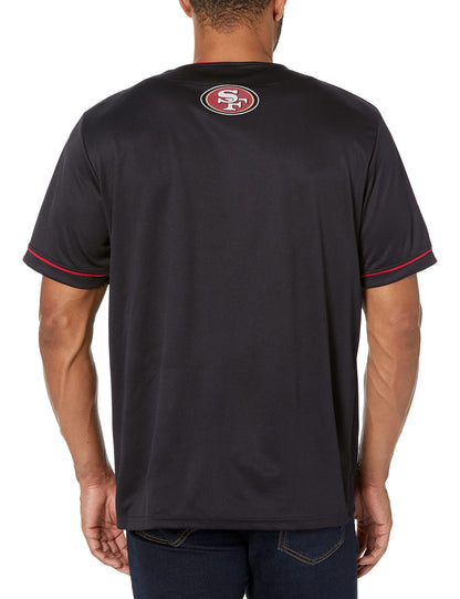 Ultra Game NFL San Francisco 49ers Mens Game Day Button Down Baseball Mesh Jersey Shirt|San Francisco 49ers - UltraGameShop