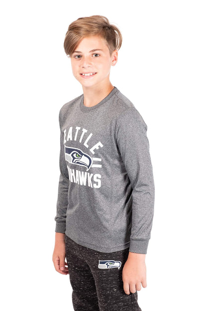 Ultra Game NFL Seattle Seahawks Youth Super Soft Supreme Long Sleeve T-Shirt|Seattle Seahawks - UltraGameShop