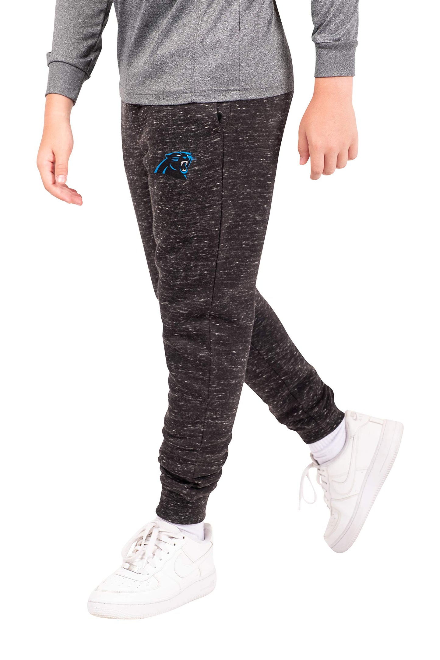 Ultra Game NFL Carolina Panthers Youth Extra Soft Black Snow Fleece Jogger Sweatpants|Carolina Panthers - UltraGameShop