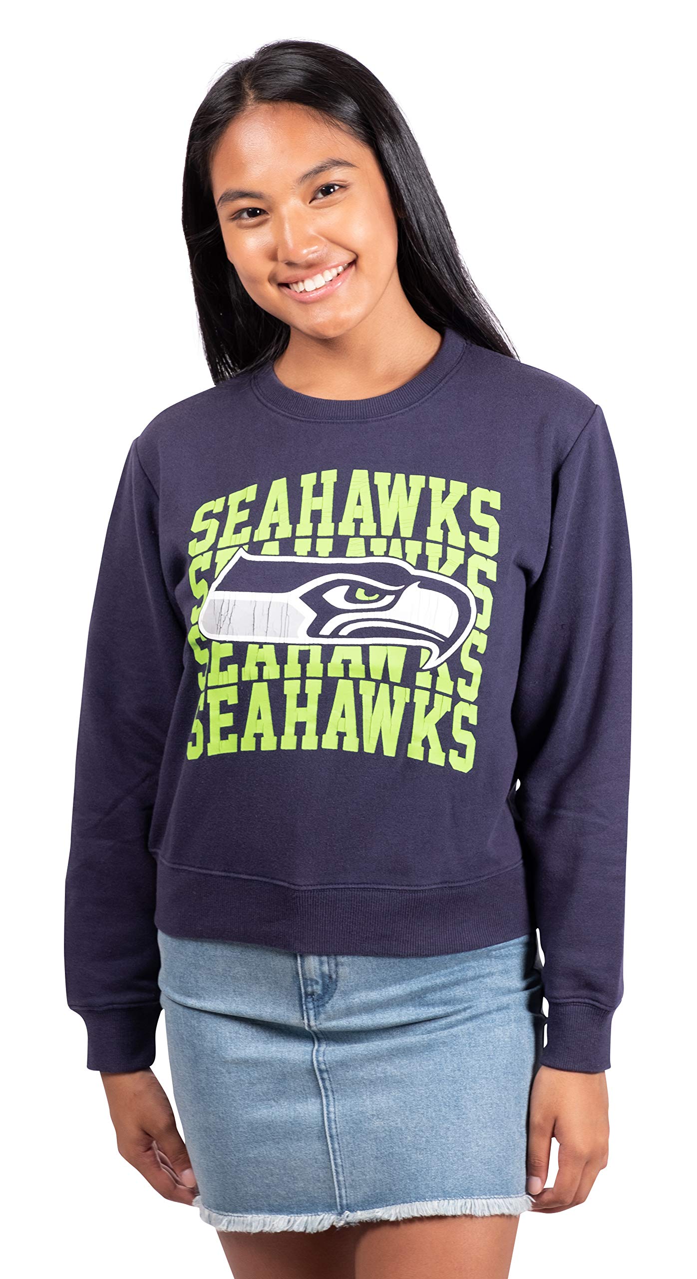 Ultra Game NFL Seattle Seahawks Womens Long Sleeve Fleece Sweatshirt|Seattle Seahawks - UltraGameShop