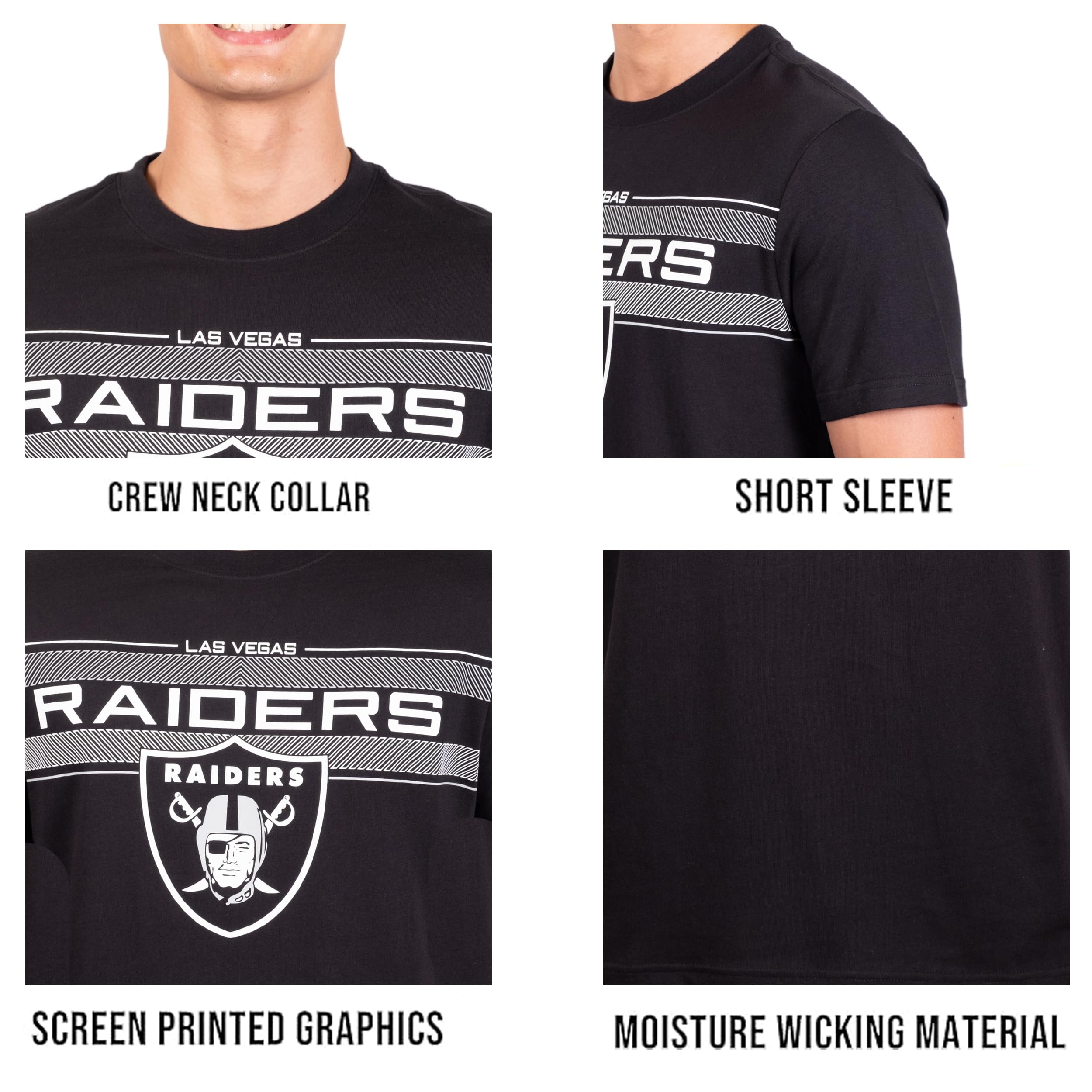 Ultra Game NFL Las Vegas Raiders Mens Super Soft Ultimate Game Day Crew Neck T-Shirt|Las Vegas Raiders