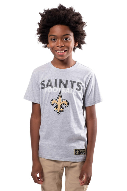 Ultra Game NFL New Orleans Saints Youth Active Crew Neck Tee Shirt|New Orleans Saints - UltraGameShop