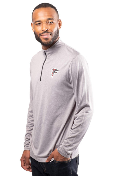 Ultra Game NFL Atlanta Falcons Mens Super Soft Quarter Zip Long Sleeve T-Shirt|Atlanta Falcons