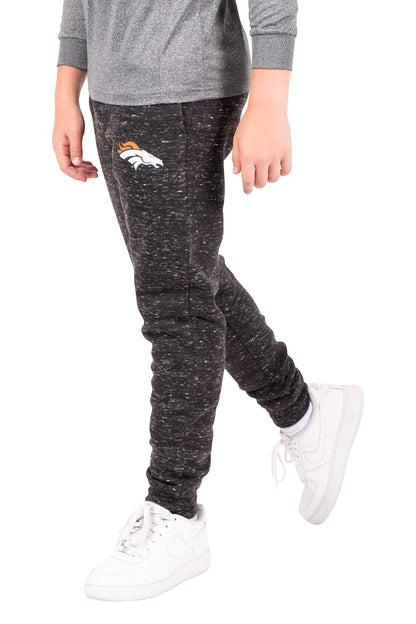 Ultra Game NFL Denver Broncos Youth Extra Soft Black Snow Fleece Jogger Sweatpants|Denver Broncos - UltraGameShop