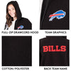 Ultra Game NFL Buffalo Bills Womens Full Zip Soft Sherpa Hoodie Sweatshirt Jacket|Buffalo Bills