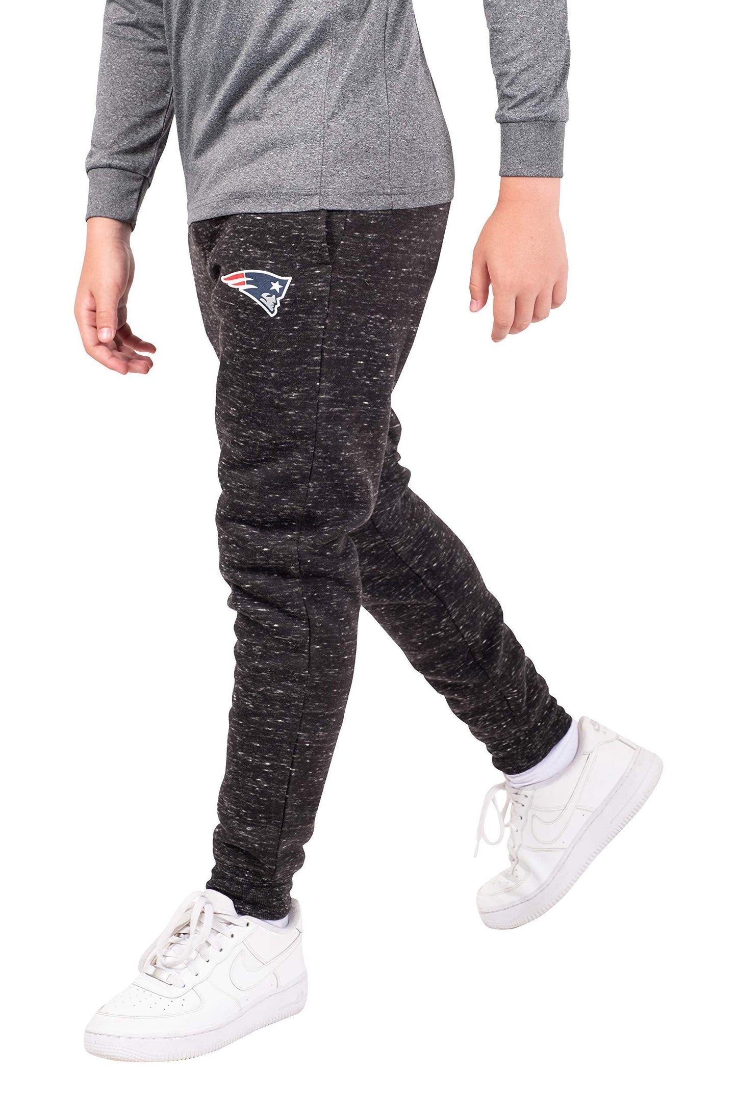 Ultra Game NFL New England Patriots Youth Extra Soft Black Snow Fleece Jogger Sweatpants|New England Patriots - UltraGameShop