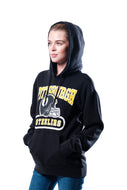Ultra Game NFL Pittsburgh Steelers Womens Fleece Long Sleeve Sweatshirt Hoodie|Pittsburgh Steelers