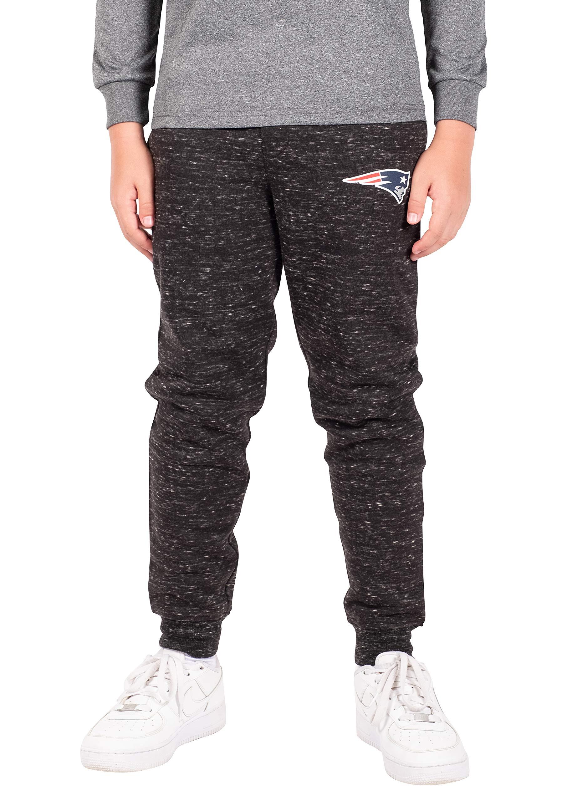 Ultra Game NFL New England Patriots Youth Extra Soft Black Snow Fleece Jogger Sweatpants|New England Patriots - UltraGameShop