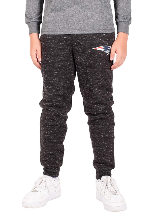 Ultra Game NFL New England Patriots Youth Extra Soft Black Snow Fleece Jogger Sweatpants|New England Patriots - UltraGameShop