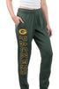 Ultra Game NFL Green Bay Packers Womens Super Soft Fleece Jogger Sweatpants|Green Bay Packers