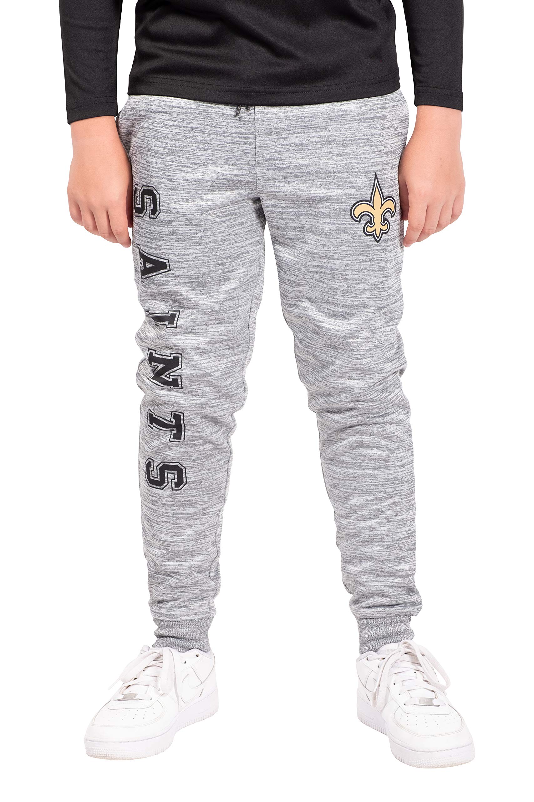 Ultra Game NFL New Orleans Saints Youth High Performance Moisture Wicking Fleece Jogger Sweatpants|New Orleans Saints