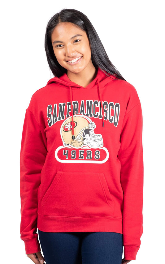 Ultra Game NFL San Francisco 49ers Womens Super Soft Supreme Pullover Hoodie Sweatshirt|San Francisco 49ers - UltraGameShop