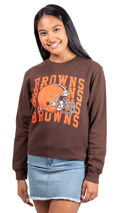 Ultra Game NFL Cleveland Browns Womens Long Sleeve Fleece Sweatshirt|Cleveland Browns - UltraGameShop