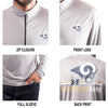 Ultra Game NFL Los Angeles Rams Mens Super Soft Quarter Zip Long Sleeve T-Shirt|Los Angeles Rams