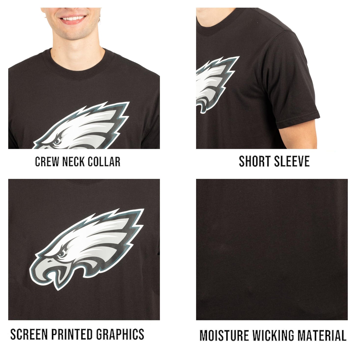 Ultra Game NFL Philadelphia Eagles Mens Super Soft Ultimate Team Logo T-Shirt|Philadelphia Eagles - UltraGameShop