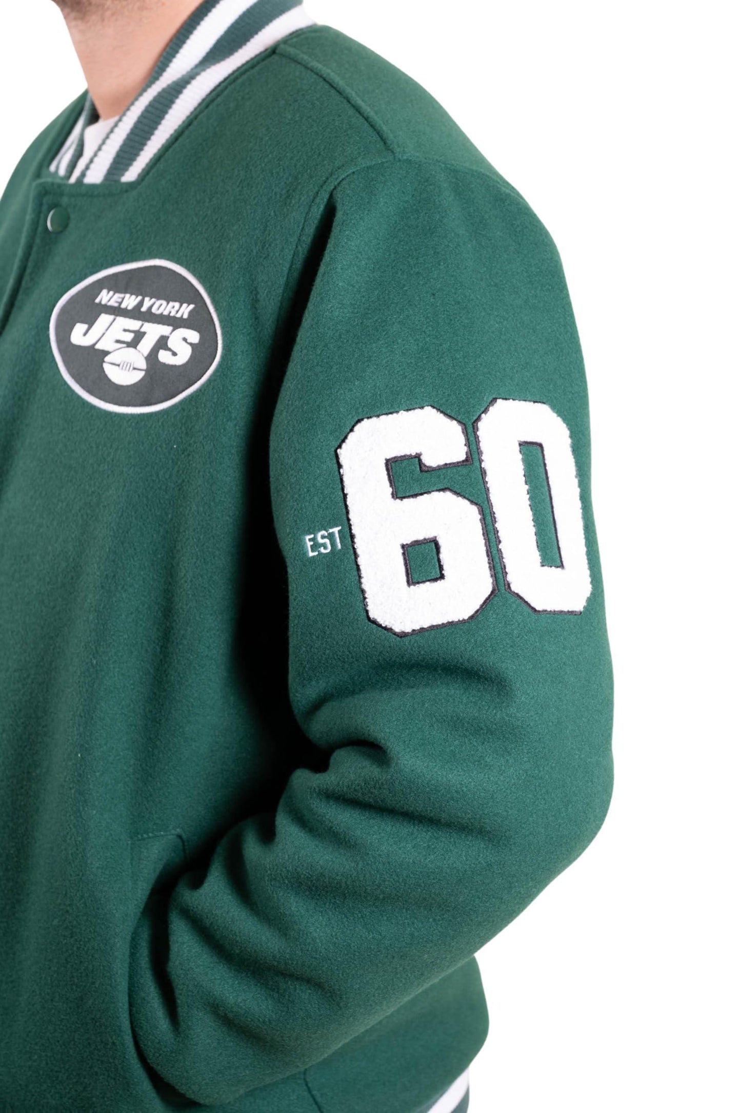 Ultra Game NFL New York Jets Mens Classic Varsity Coaches Jacket|New York Jets - UltraGameShop