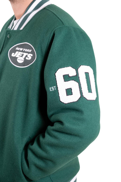 Ultra Game NFL New York Jets Mens Classic Varsity Coaches Jacket|New York Jets