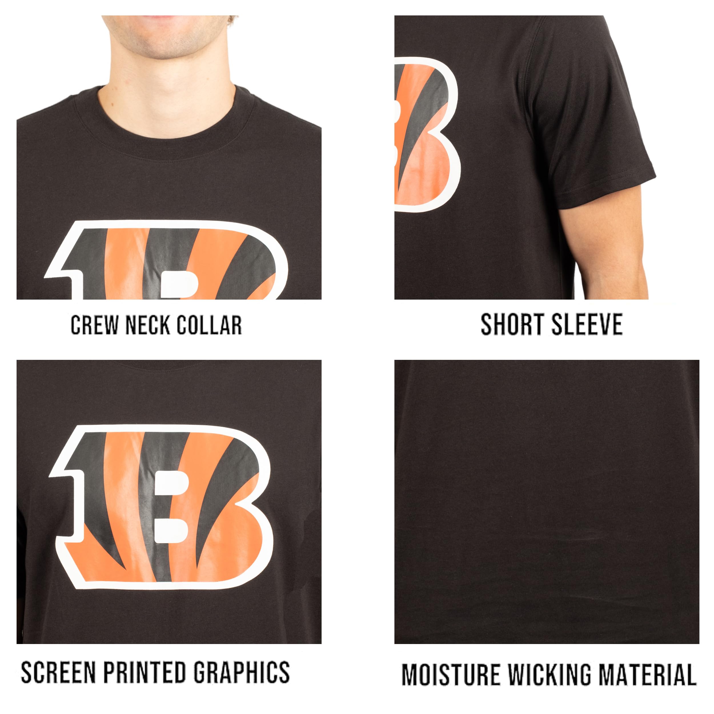 Ultra Game NFL Cincinnati Bengals Mens Super Soft Ultimate Team Logo T-Shirt|Cincinnati Bengals