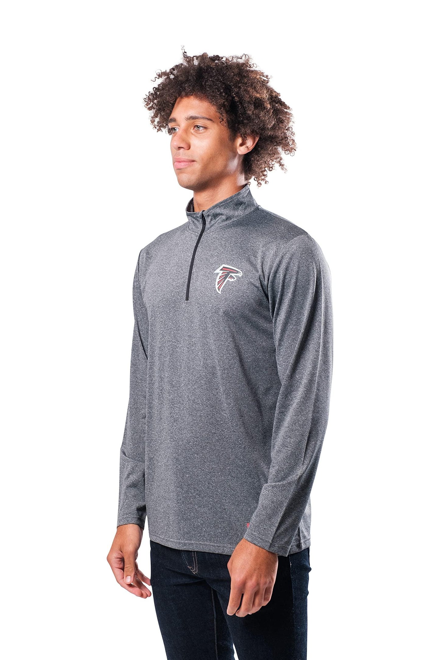 Ultra Game NFL Atlanta Falcons Mens Super Soft Quarter Zip Long Sleeve T-Shirt|Atlanta Falcons - UltraGameShop