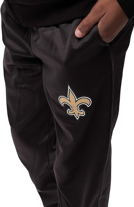 Ultra Game NFL New Orleans Saints Youth High Performance Moisture Wicking Fleece Jogger Sweatpants|New Orleans Saints - UltraGameShop