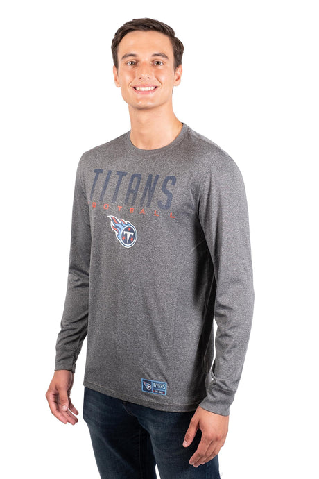 Ultra Game NFL Tennessee Titans Mens Active Quick Dry Long Sleeve T-Shirt|Tennessee Titans - UltraGameShop