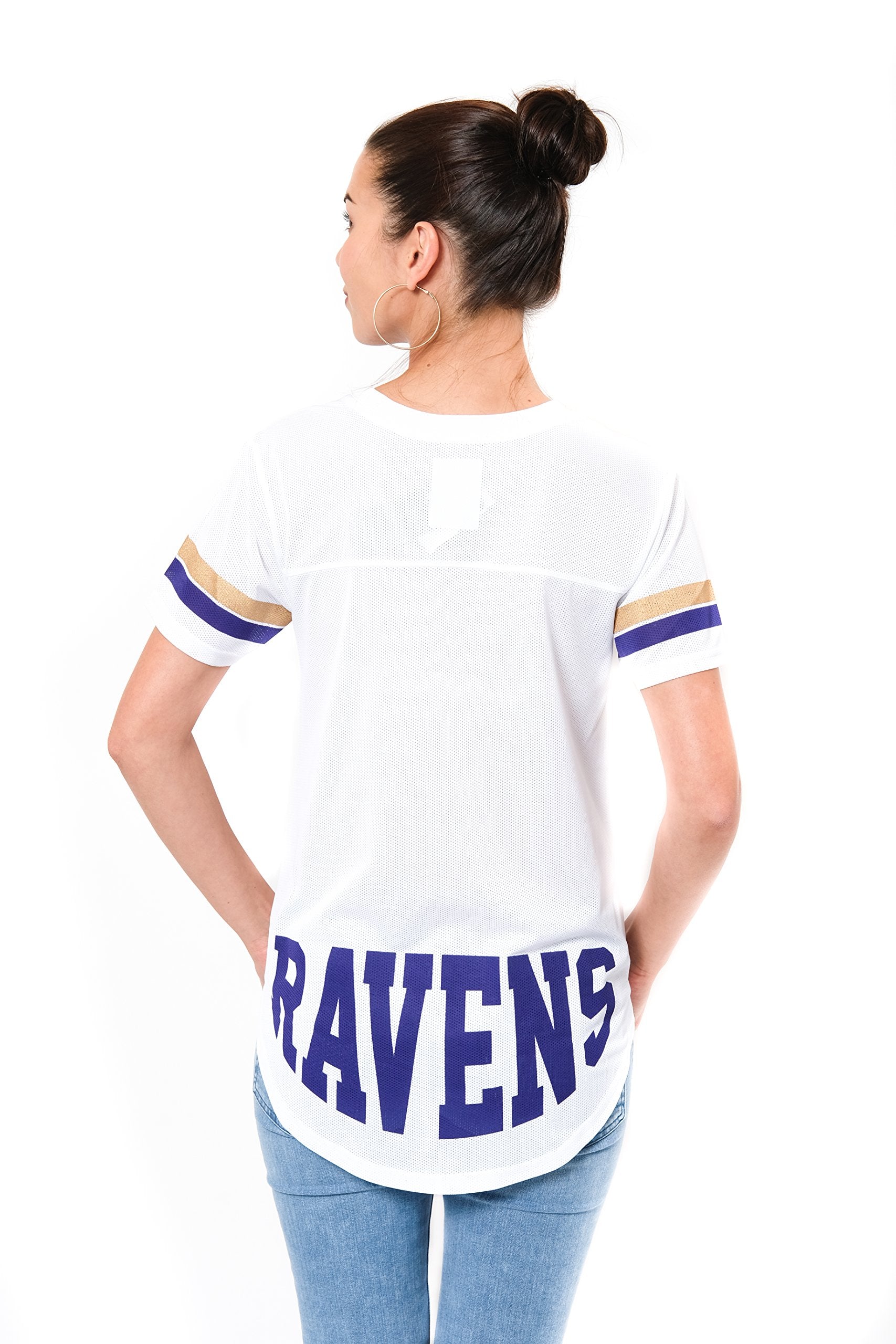 Ultra Game NFL Baltimore Ravens Womens Soft Mesh Jersey Varsity Tee Shirt|Baltimore Ravens - UltraGameShop