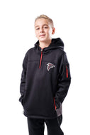 Ultra Game NFL Atlanta Falcons Youth Extra Soft Fleece Quarter Zip Pullover Hoodie Sweartshirt|Atlanta Falcons