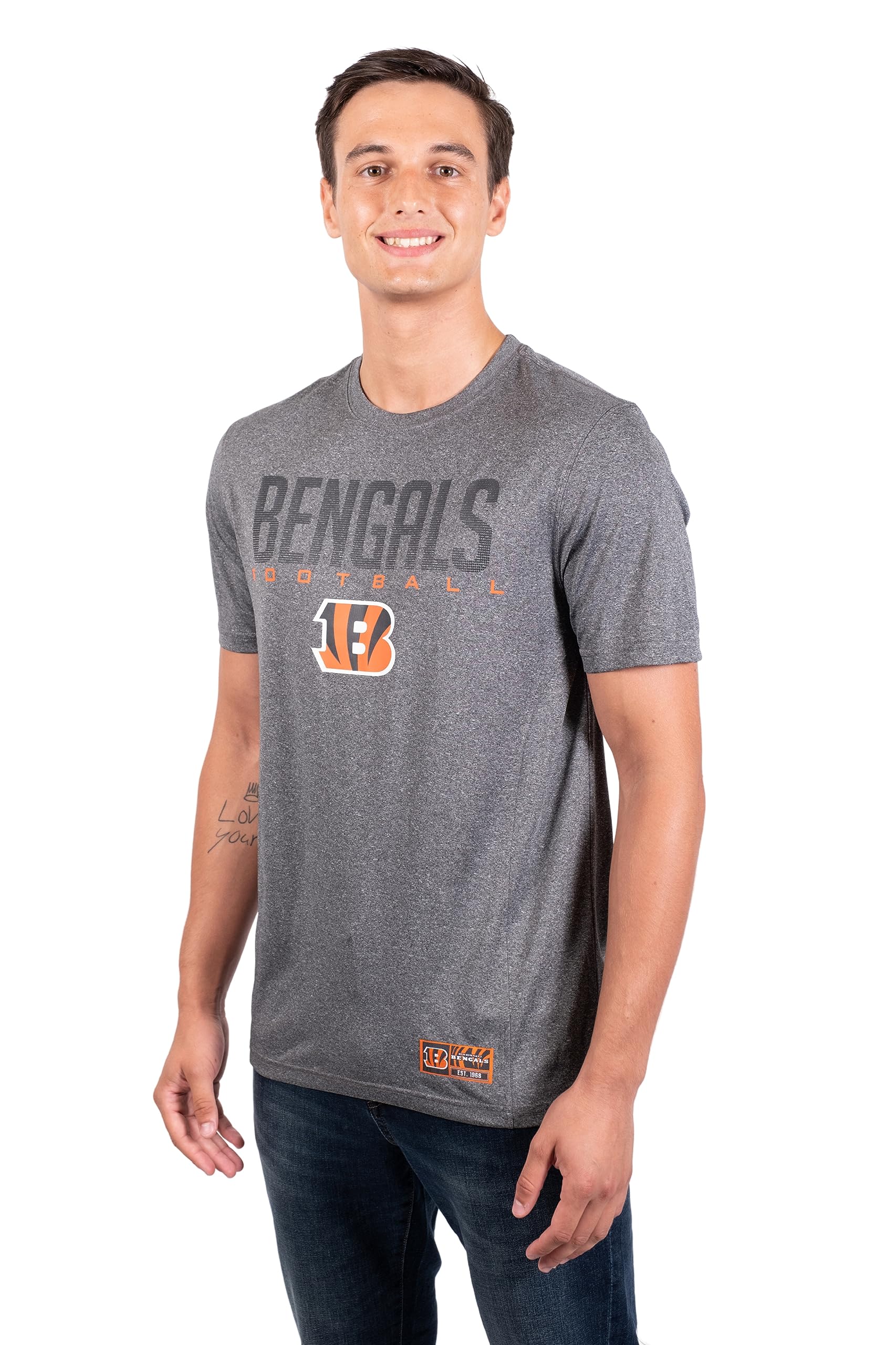 Ultra Game NFL Cincinnati Bengals Mens Super Soft Ultimate Game Day T-Shirt|Cincinnati Bengals