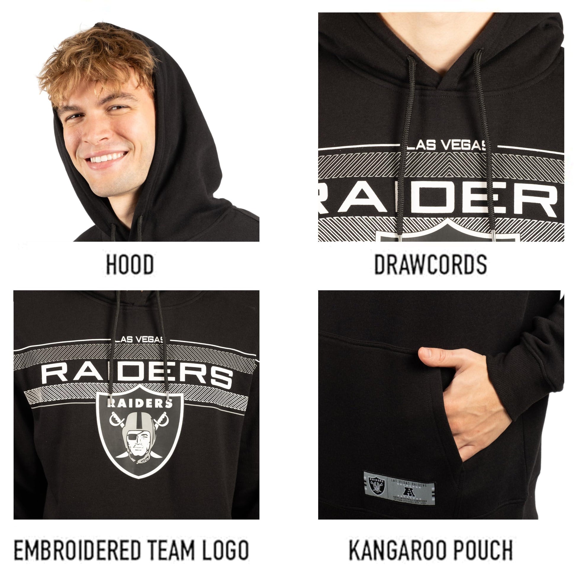 Ultra Game NFL Las Vegas Raiders Mens Super Soft Supreme Pullover Hoodie Sweatshirt|Las Vegas Raiders - UltraGameShop