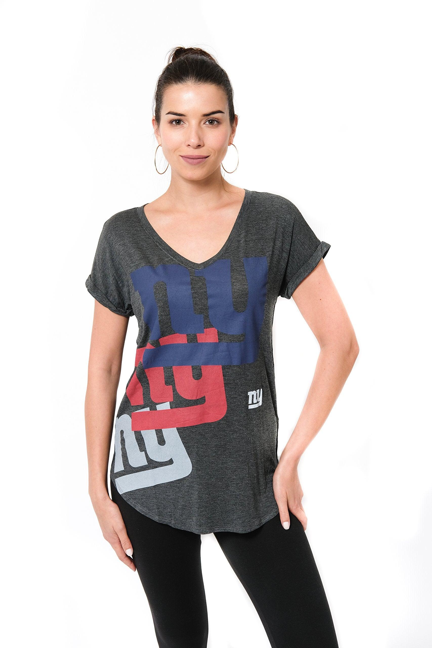 Ultra Game NFL New York Giants Womens Vintage Stripe Soft Modal Tee Shirt|New York Giants - UltraGameShop