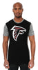 Ultra Game NFL Atlanta Falcons Mens T-Shirt Raglan Block Short Sleeve Tee Shirt|Atlanta Falcons