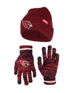 Ultra Game NFL Arizona Cardinals Womens Super Soft Marled Winter Beanie Knit Hat with Extra Warm Touch Screen Gloves|Arizona Cardinals