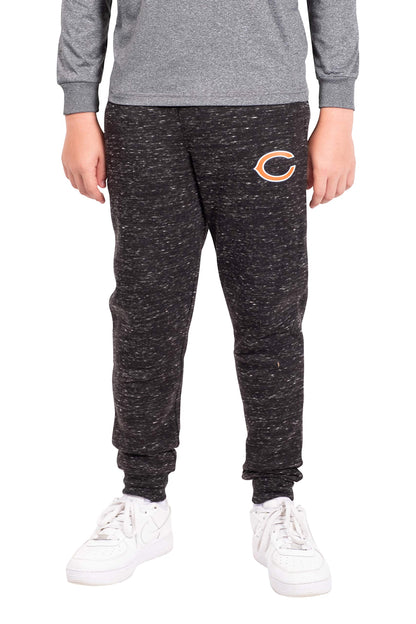 Ultra Game NFL Chicago Bears Youth Extra Soft Black Snow Fleece Jogger Sweatpants|Chicago Bears - UltraGameShop