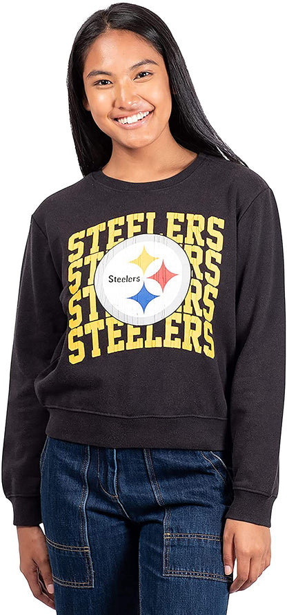 Ultra Game NFL Pittsburgh Steelers Womens Long Sleeve Fleece Sweatshirt|Pittsburgh Steelers - UltraGameShop