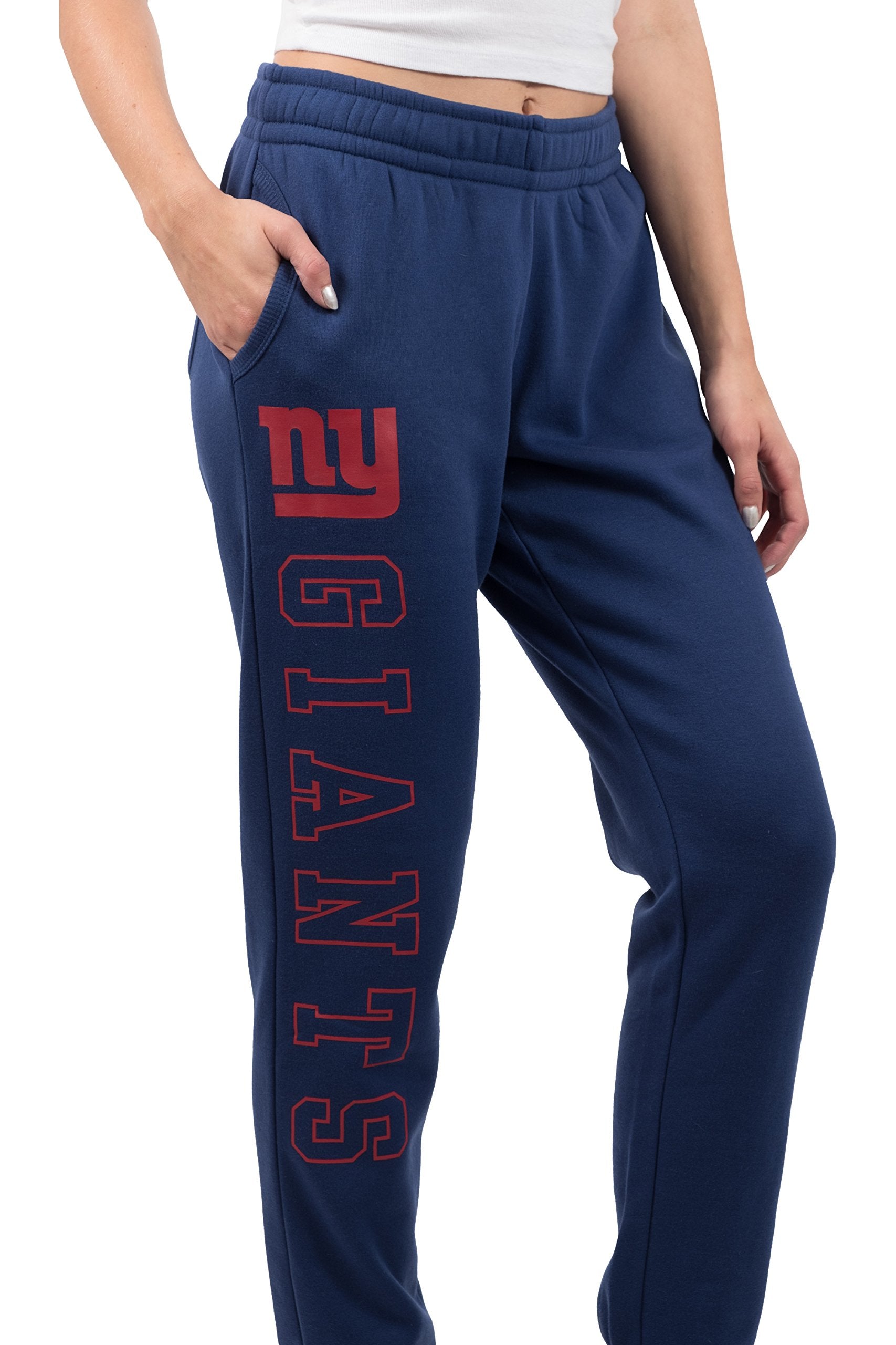 Ultra Game NFL New York Giants Womens Super Soft Fleece Jogger Sweatpants|New York Giants