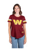 Ultra Game NFL Washington Commanders Womens Soft Mesh Varsity Stripe T-Shirt|Washington Commanders
