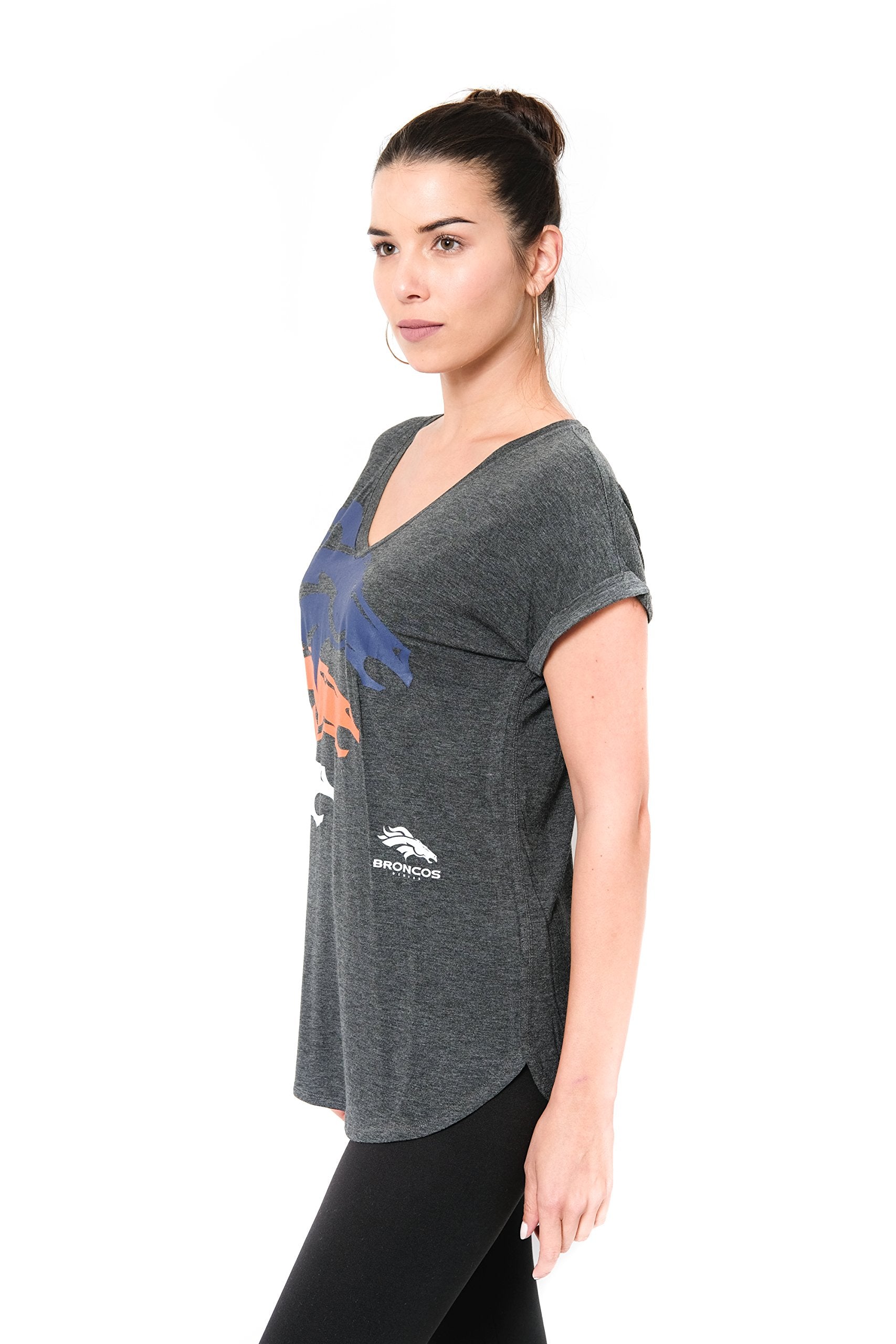 Ultra Game NFL Denver Broncos Womens Vintage Stripe Soft Modal Tee Shirt|Denver Broncos