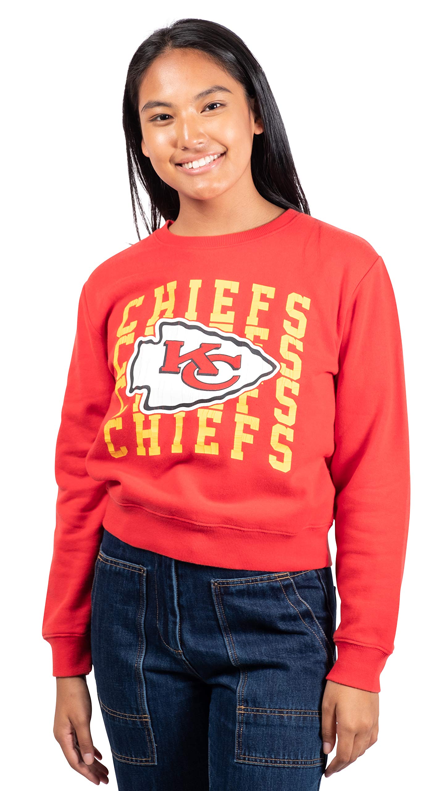 Ultra Game NFL Kansas City Chiefs Womens Long Sleeve Fleece Sweatshirt|Kansas City Chiefs