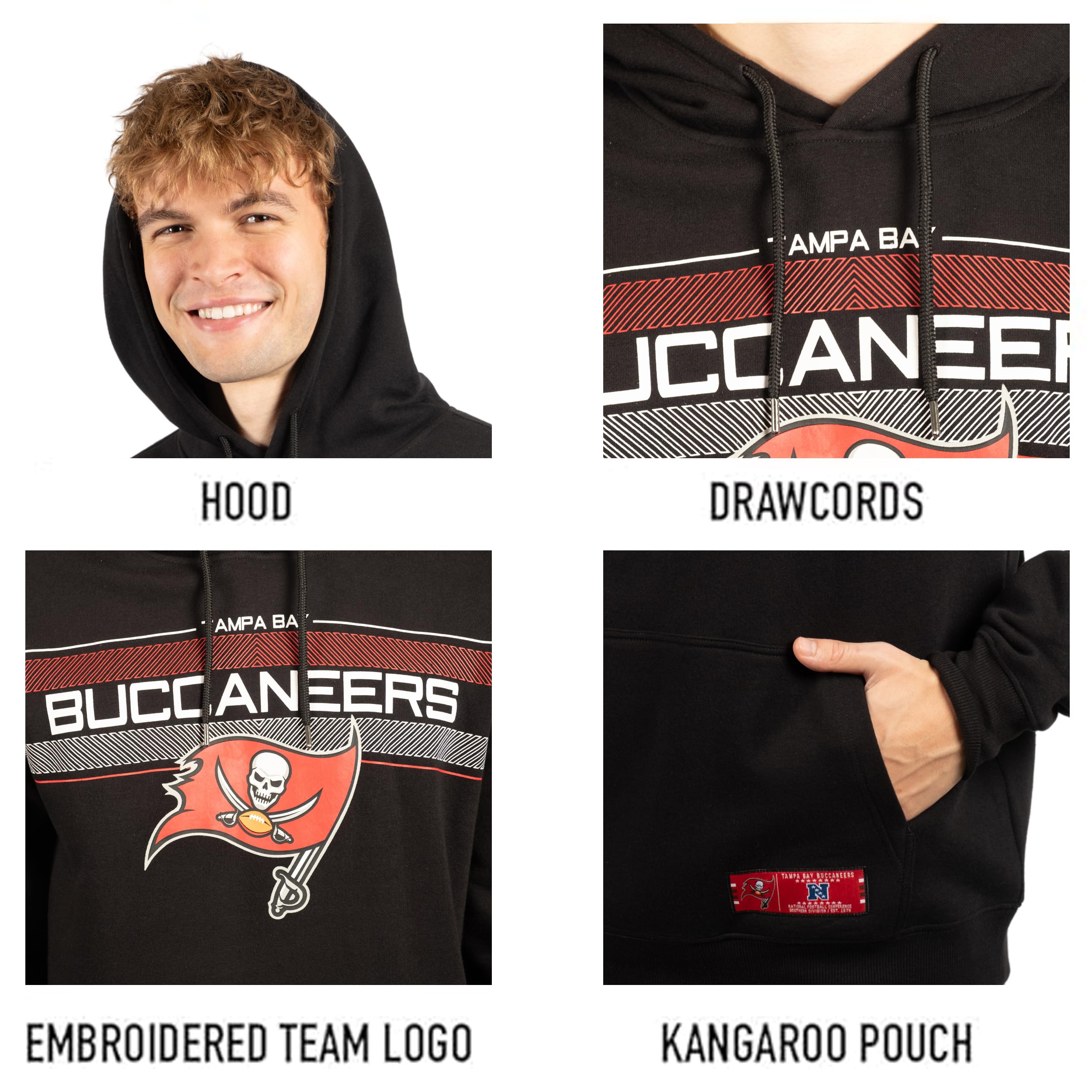 Ultra Game NFL Tampa Bay Buccaneers Mens Super Soft Supreme Pullover Hoodie Sweatshirt|Tampa Bay Buccaneers