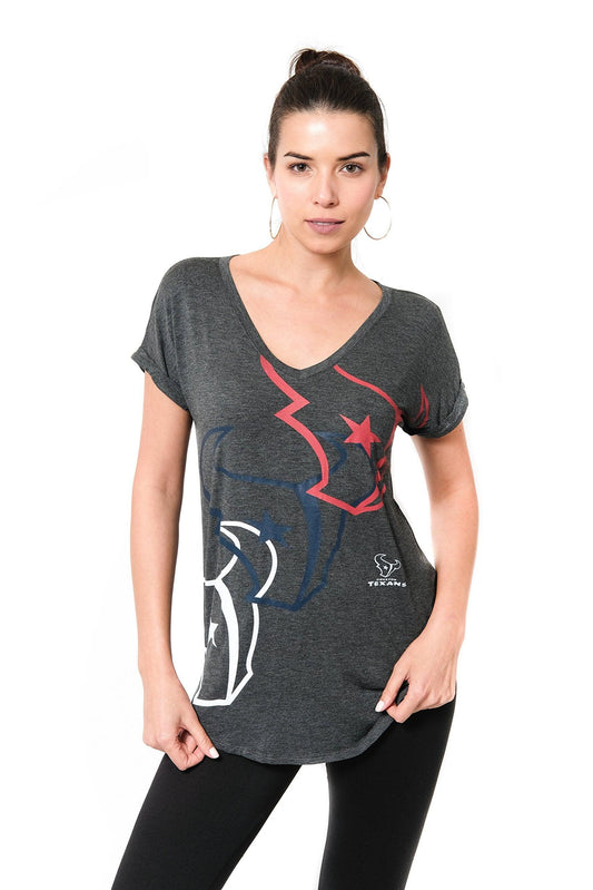 Ultra Game NFL Houston Texans Womens Vintage Stripe Soft Modal Tee Shirt|Houston Texans - UltraGameShop